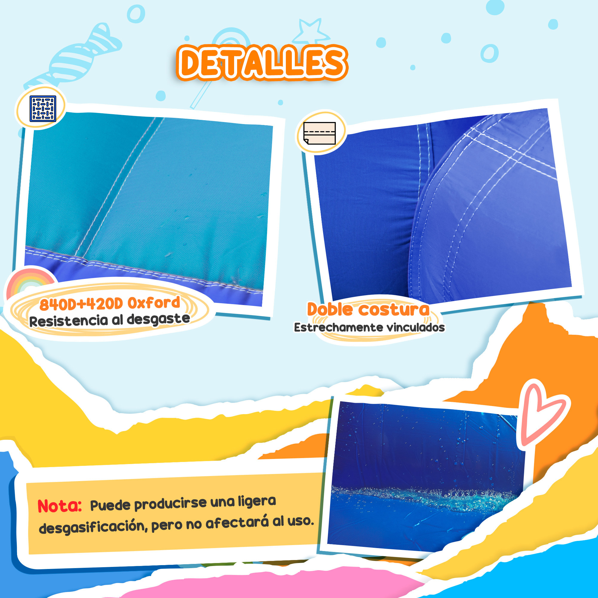 Castillo Hinchable con Soplador 5 en 1 Parque Acuático Hinchable para Niños con Tobogán Piscina de Chapoteo Escalada y Cañón de Agua para Exterior Interior 360x250x195 cm