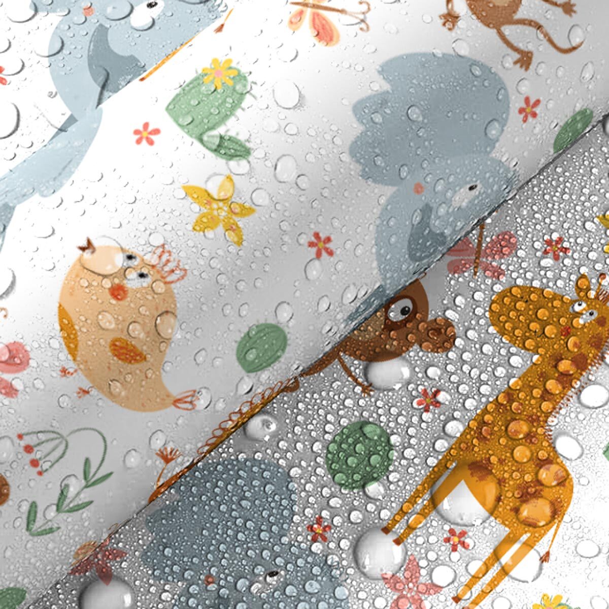 Rouleau revêtement adhésif vinyle au mètre - Sticker lavable Cuisine Meuble Armoire Porte - ANIMAUX EXOTIQUES