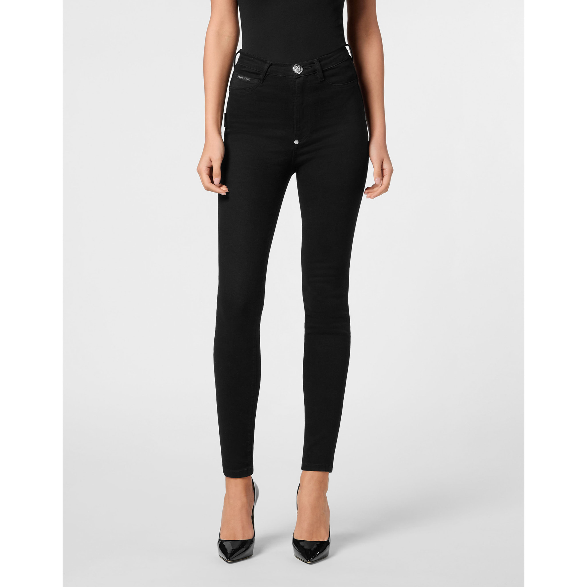 PHILIPP PLEIN Jegging a vita alta