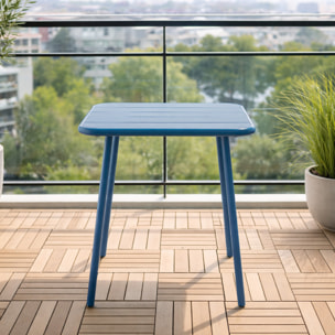 EVORA Table carrée 2 places 50x50cm bleu
