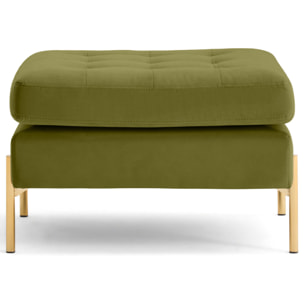 Isaure - pouf en velours - Vert Olive