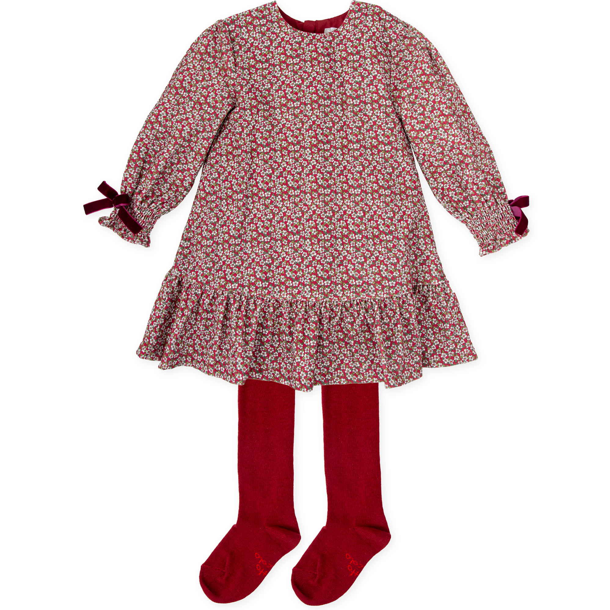 VESTIDO CON LEOTARDOS GRANATE - Granate