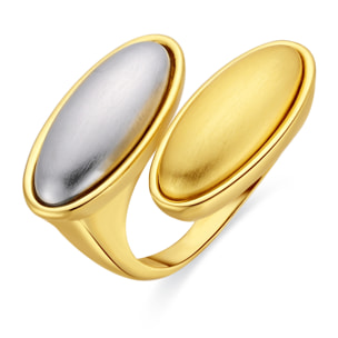 Anillo Fizza acabado oro amarillo 18k y rodio