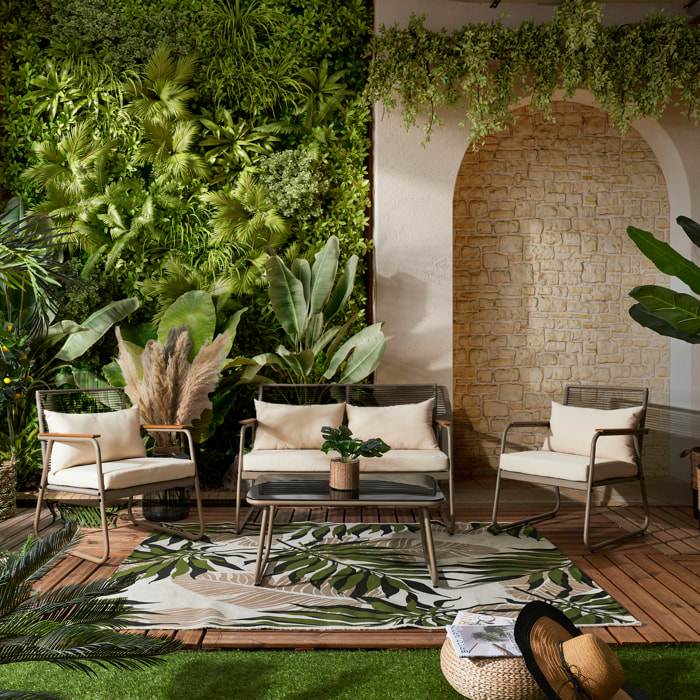 Salon De Jardin Palma Beige 4 Pcs