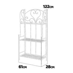 Jude - scaffale in metallo anticato - 61x28x122 cm