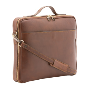 Borsa a mano  unisex In Vera pelle Made in Italy 38x32x6 cm