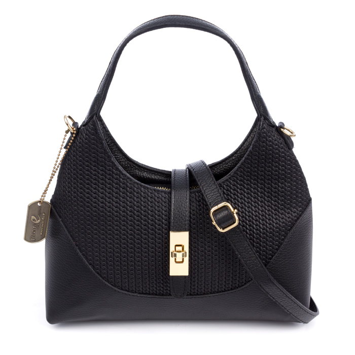 Belgioioso Bolso de hombro Mujer. Piel auténtica acabado Dollaro estampado