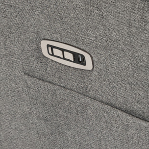 Fauteuil relax design électrique pivotant inclinable réglable acier chromé tissu gris