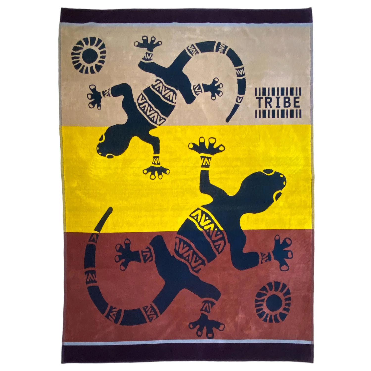 Serviette de plage éponge velours Jacquard - Tribalno - 140x180cm - 400g/m²