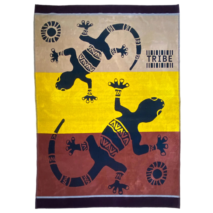 Serviette de plage éponge velours Jacquard - Tribalno - 140x180cm - 400g/m²