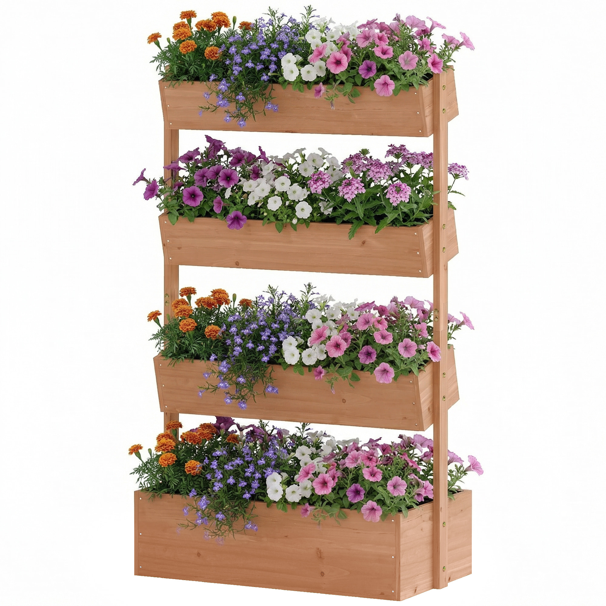 Jardinière bois pré-huilé 4 niveaux dim. 85 x 45 x 140 cm