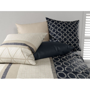 Parure housse de couette coton beige
