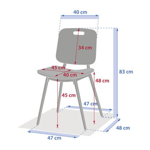 Lot de 2 chaises de jardin "Terzano" argile & beige aluminium
