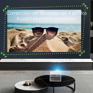 Proiettore LCD X8, supporto 4K UHD, duplicazione dello schermo per iOS e Android.