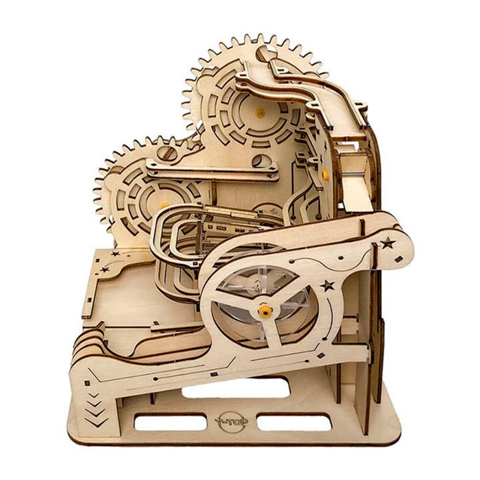 Maqueta de Madera 3D, con movimiento mecánico diseño de Bolas Orbitales Dinámicas. 96 piezas.