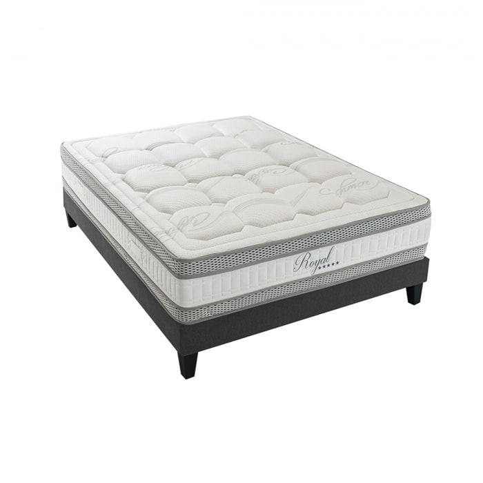 Ensemble Royal 5* | Matelas memoire de forme avec sommier en bois