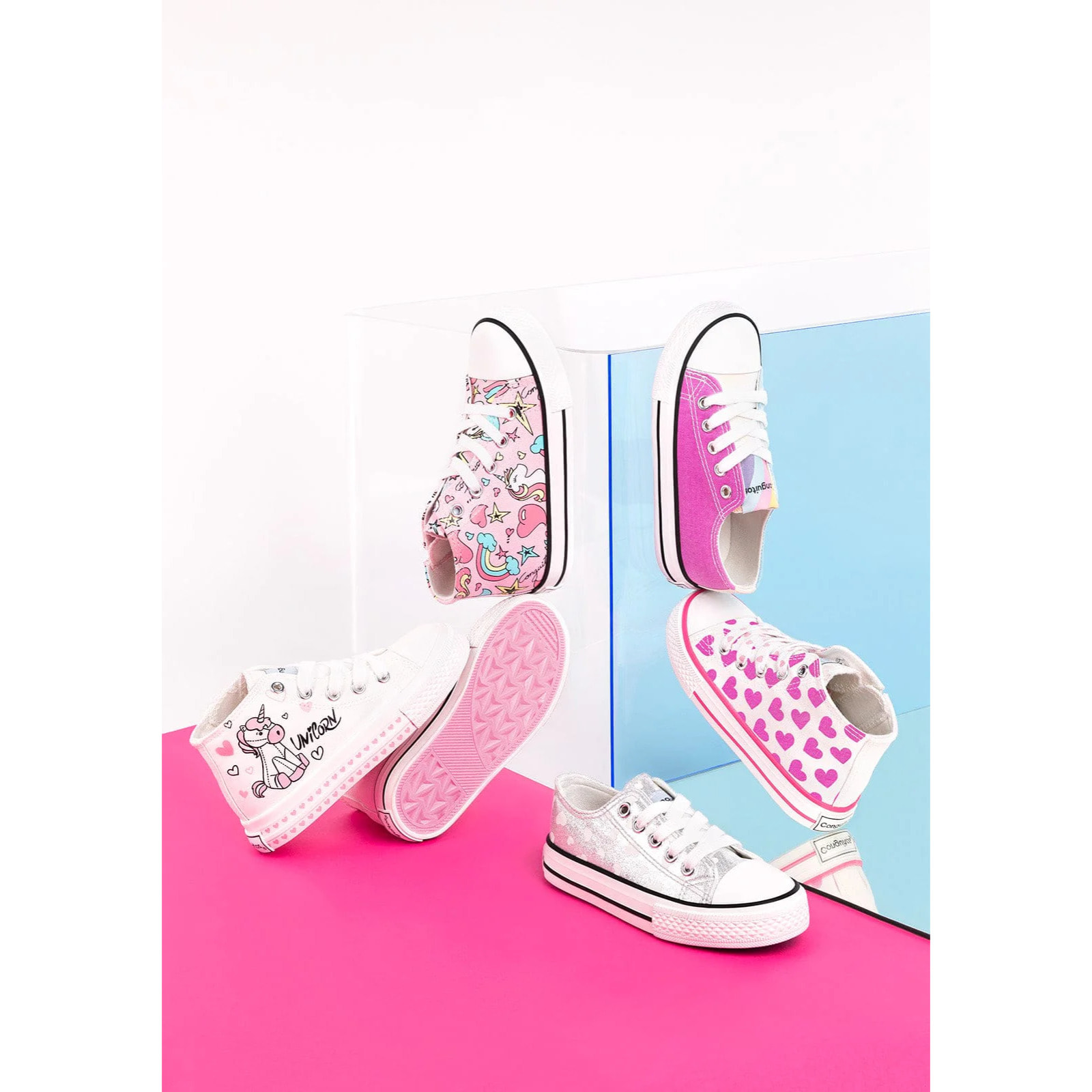 Zapatillas Altas De Niña Estampado Unicornio