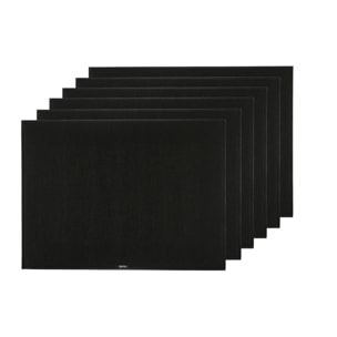 Set de table rectangulaire - 6 pièces - Feutre recyclé noir