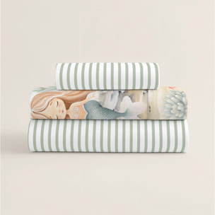 Cool Kids - Juego de Sábanas Estampadas - Infantil - Incluye 1 Funda de Almohada + 1 Sábana Bajera - 100% Algodón - Athina