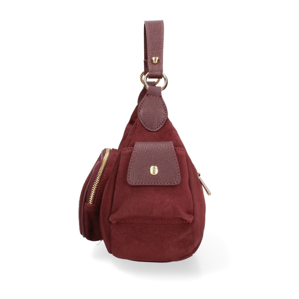 Borsa a spalla da donna Made in Italy - Modello Ardena - Pelle scamosciata - 30.0 x 17.0 x 12.0 cm