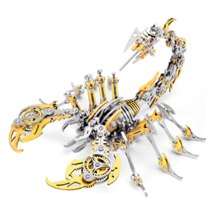 Assemblaggio 3D in acciaio inossidabile. Modello Scorpione dorato.