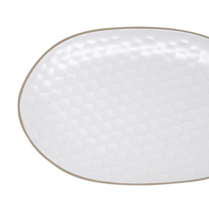 Piatto da portata ovale Impronte in stoneware