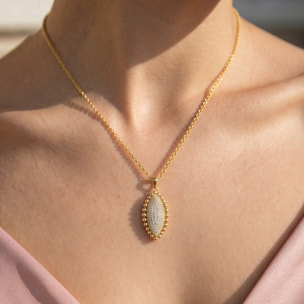 Collar de Aleación de Metal y Circonita Brillante acabado en oro amarillo de 18k