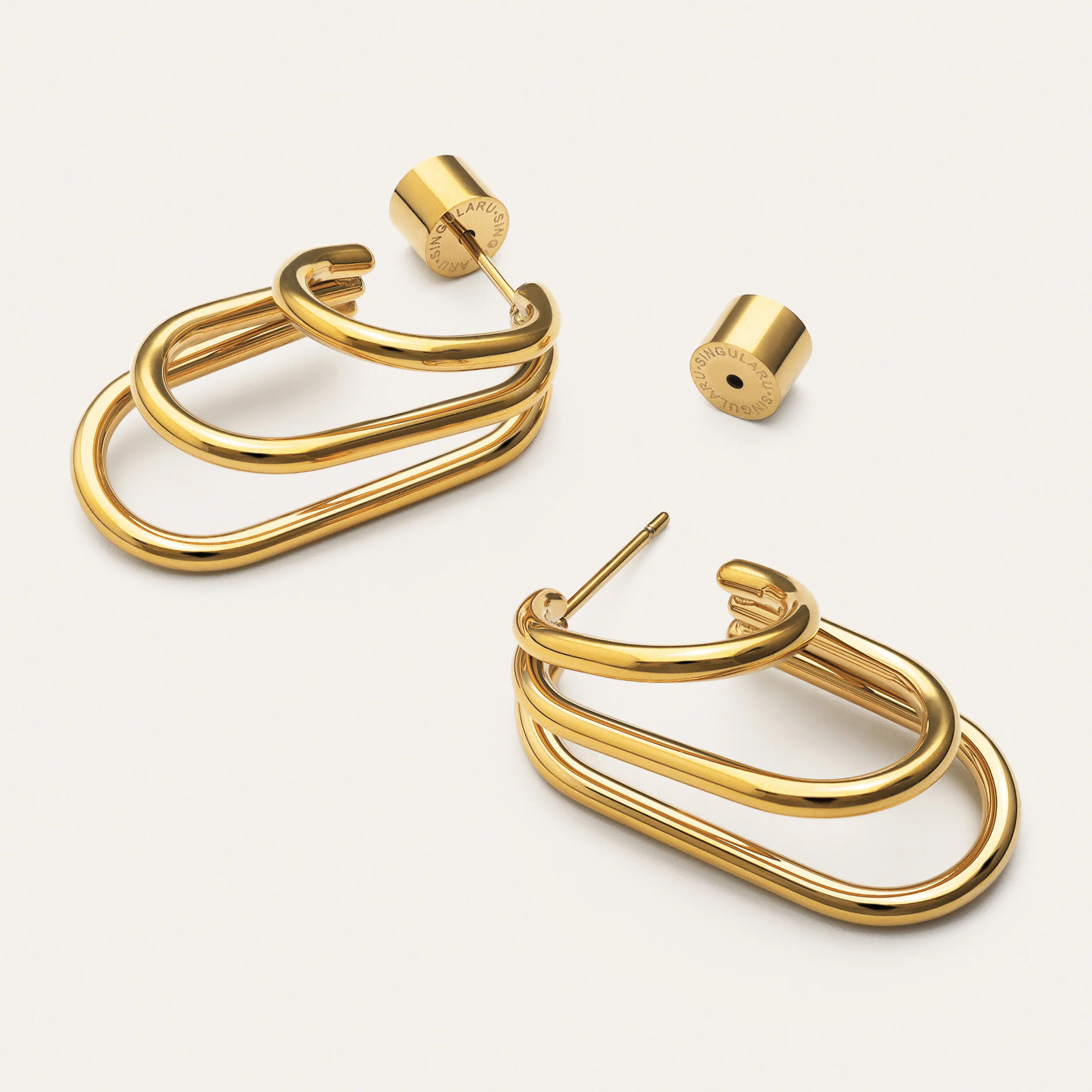 Orecchini Claw Triple Acciao Placcato Oro