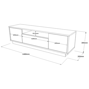 Mueble Luvio Tv 3 Puertas 140 cm