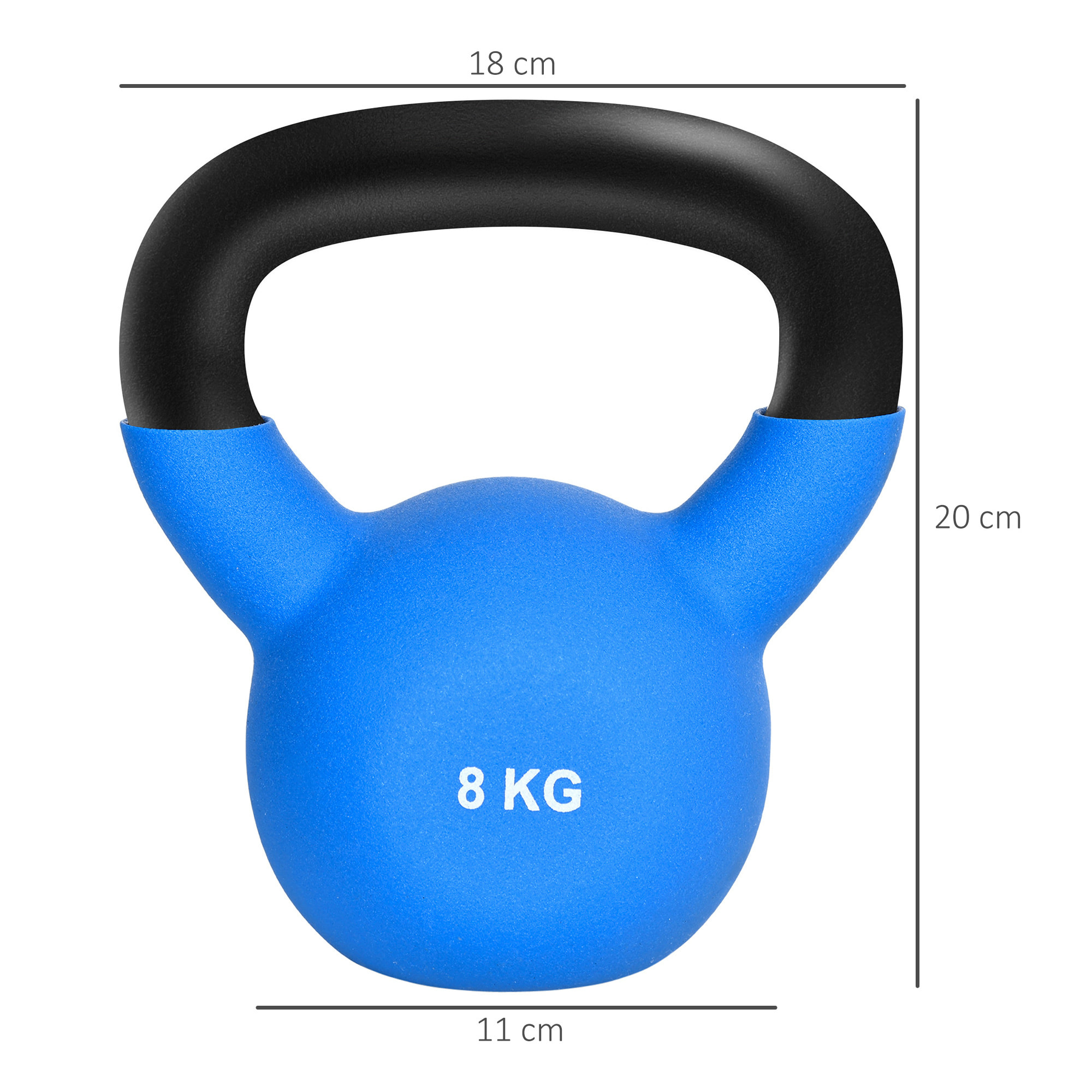 Pesa Rusa de 8 kg de Hierro Fundido Kettlebell para Entrenamiento de Fuerza