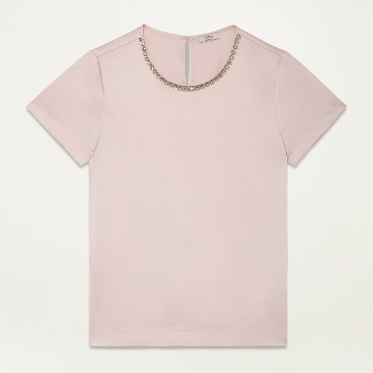 Oltre - Blusa in raso con castoni - Rosa