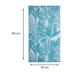 Telo Mare Spugna Jacquard Spiaggia Disegno Tropical