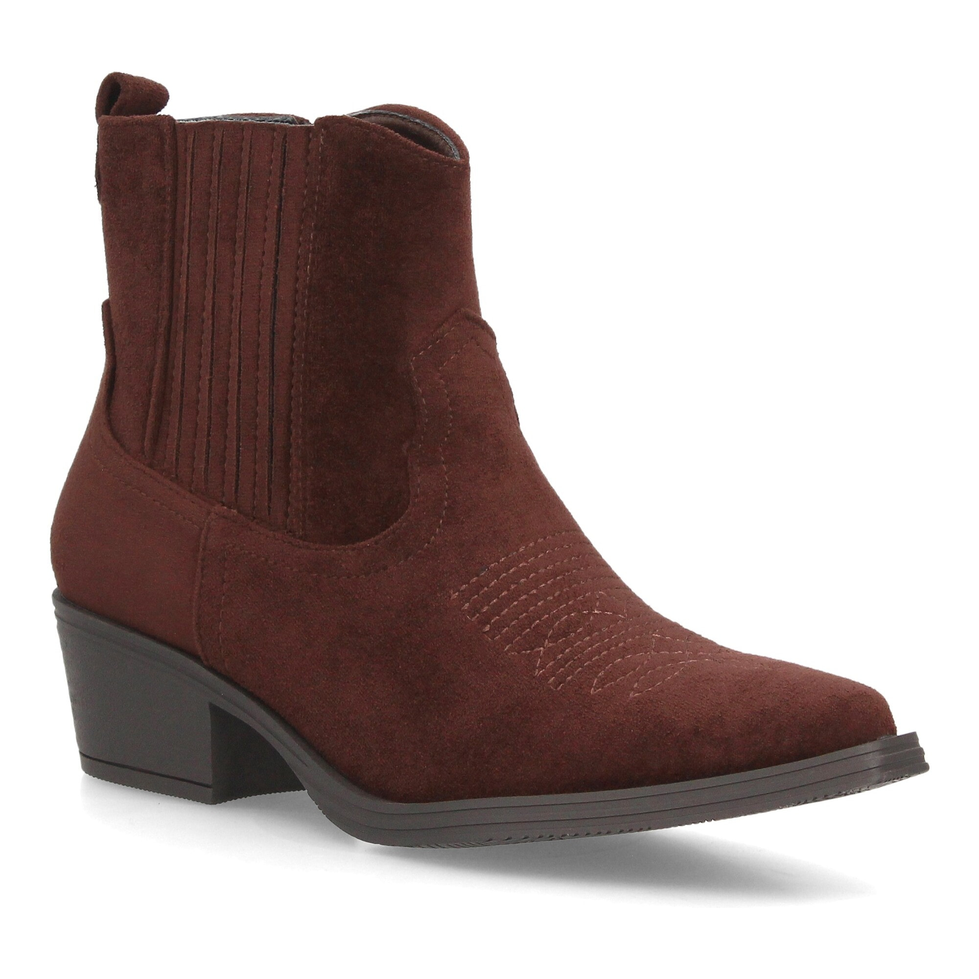 Botines bajos cowboy con bordados y tacónpara mujer