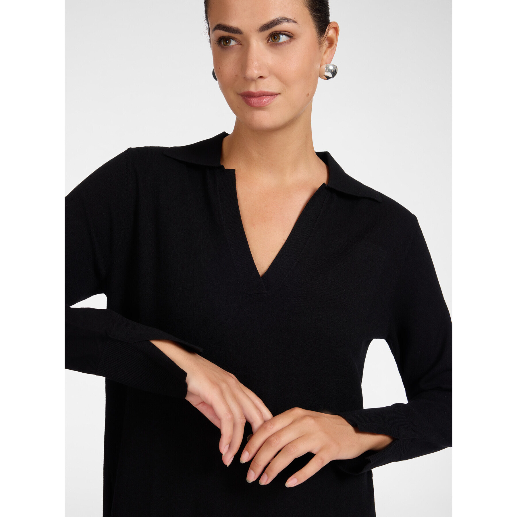 Elena Mirò - Abito in filato di viscosa - Nero