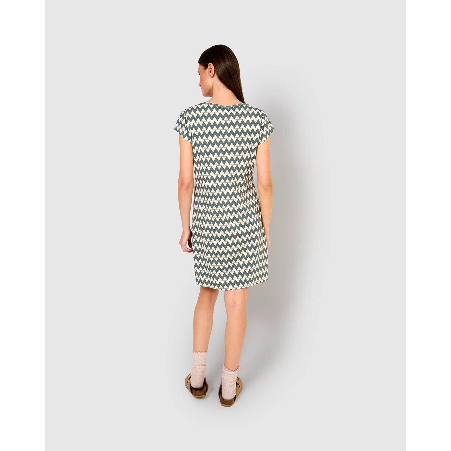 Camisón corto de algodón portofino verde azulado