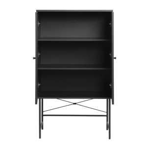 Buffet Vaisselier Bois & Cannage Manarola, L.80 x P.40 x H.135 cm, Style Bohème