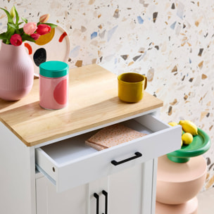 Desserte de cuisine plateau bois d'hévéa L56cm BENDOR