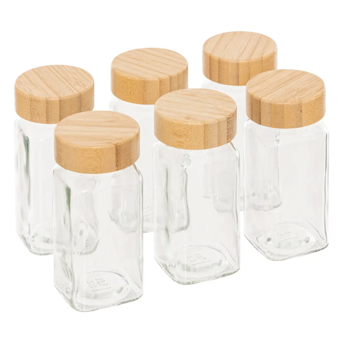 Lot de 6 pot à épices 120ml en verre
