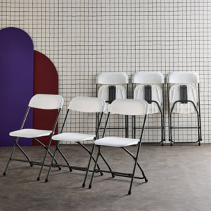 Chaises de réception pliantes – Fiesta – 6 chaises d'appoint en plastique et métal