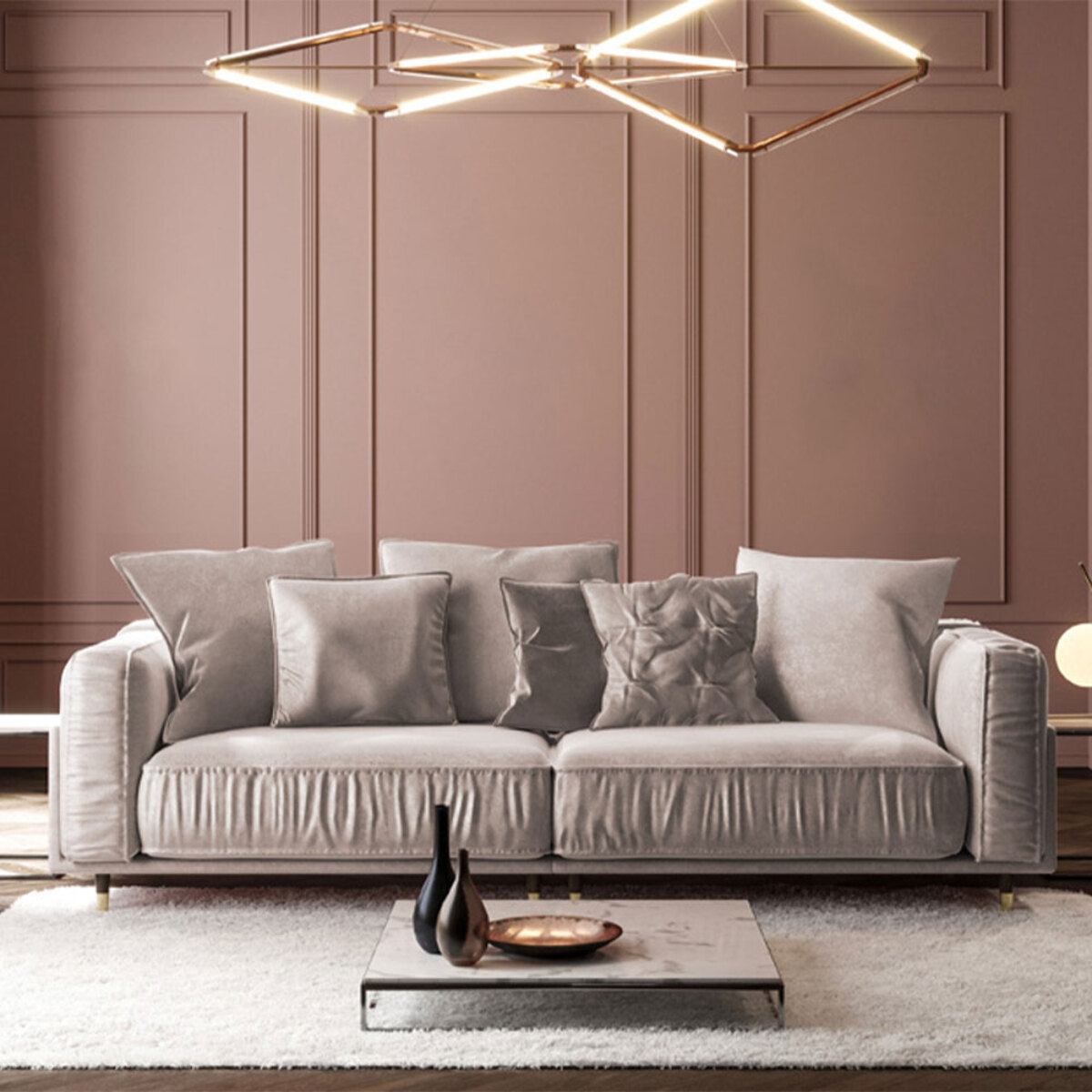 Canapé Velours Fiorenzo - 3 places