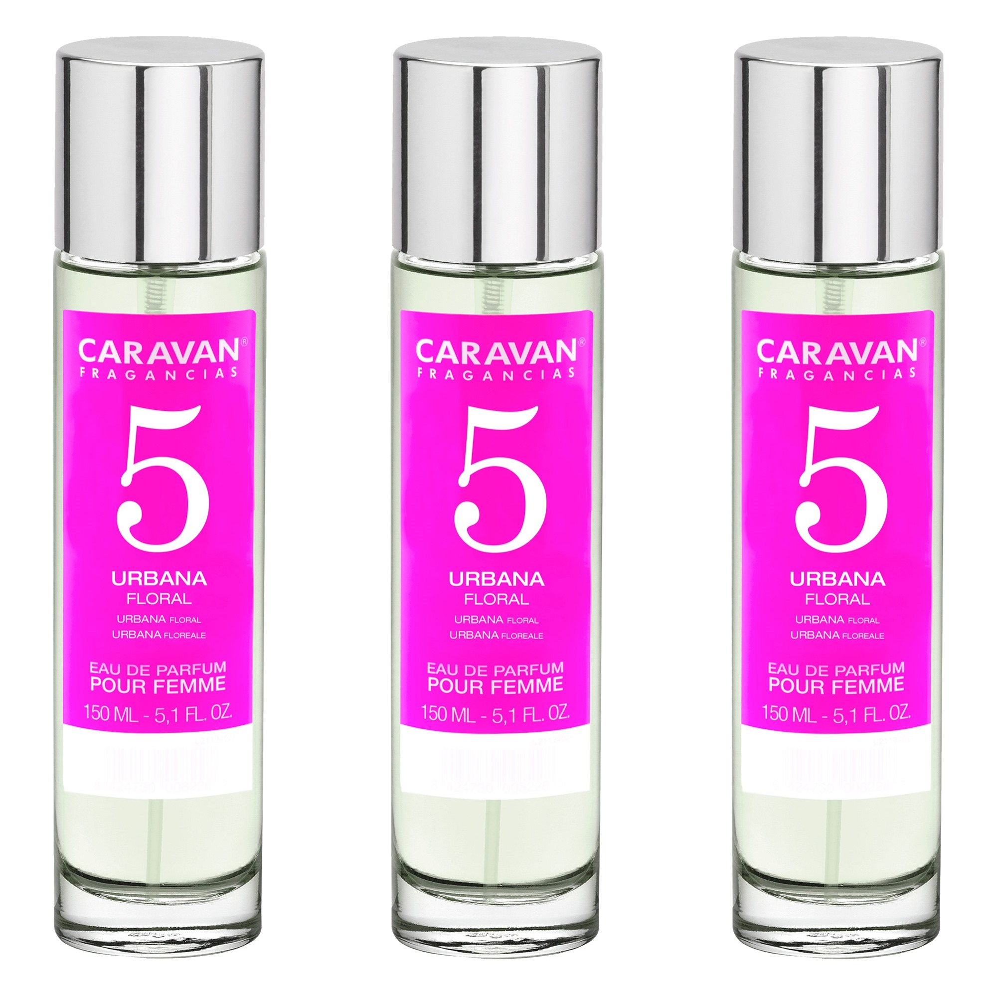 Caravan fragancias set de 3 frascos perfume de mujer nº5, de 150 ml