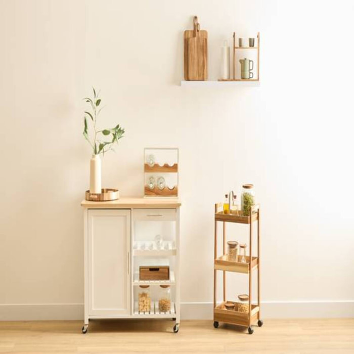 Desserte 3 niveaux Acacia L40 cm