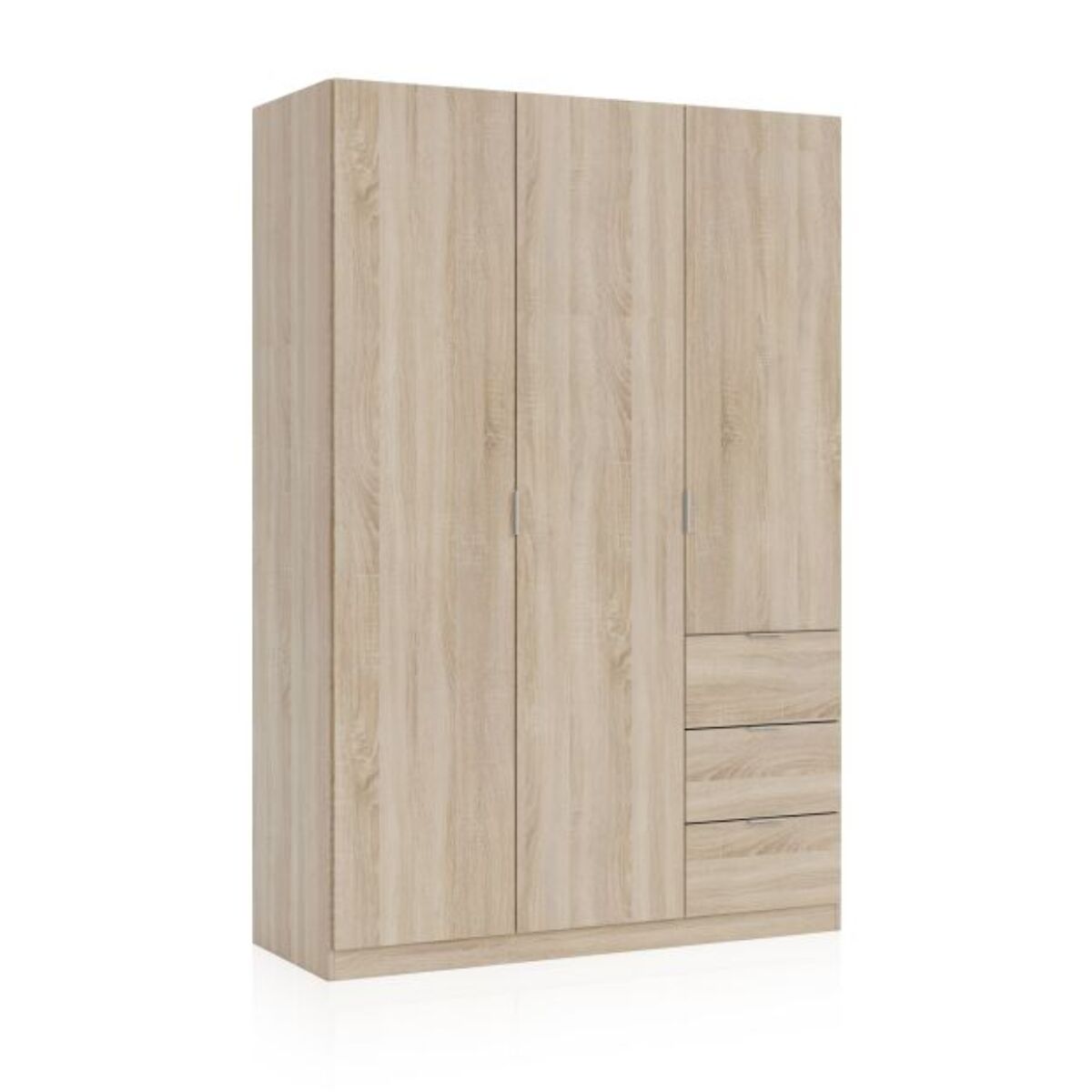 Armario Magan 3 puertas y 3 cajones Roble Canadian