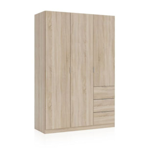 Armario Magan 3 puertas y 3 cajones Roble Canadian