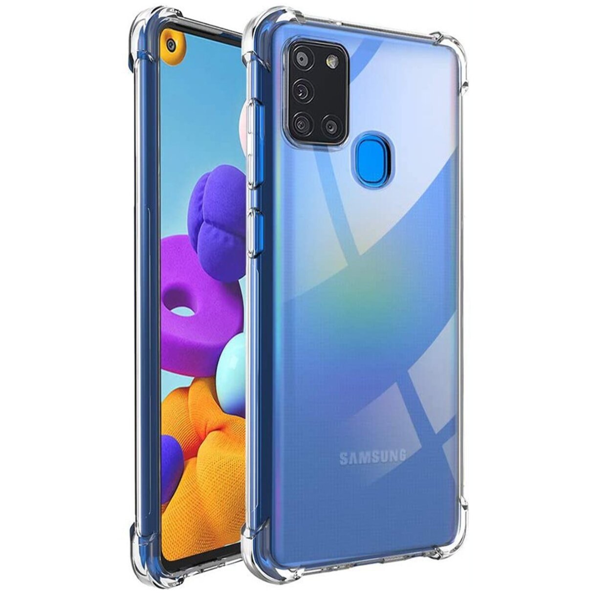 Coque Samsung Galaxy A21S Anti-Chocs avec Bords Renforcés en silicone transparente