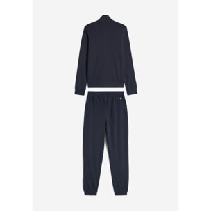 Tuta sportiva in interlock con felpa collo alto e zip