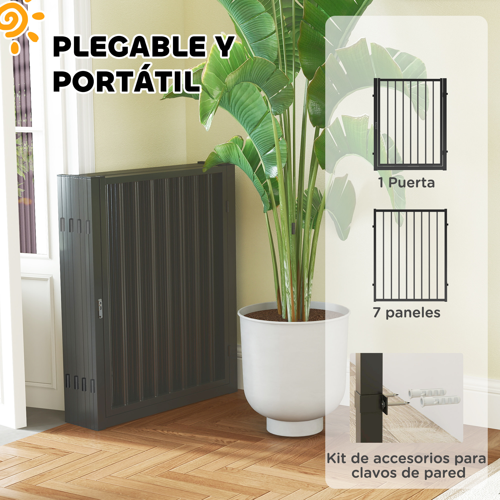Parque para Perros Vallas para Perros de 8 Paneles 60x76 cm Corralito para Perros Pequeños y Medianos de Acero para Interior y Exterior Negro
