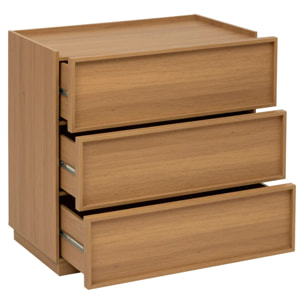 Commode Framy 3 tirois bois foncé