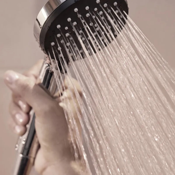 Pommeau de douche MSV Isao Ø 100 mm avec flexible 150 cm – 3 fonctions – Économie d'eau 69 % – Chromé