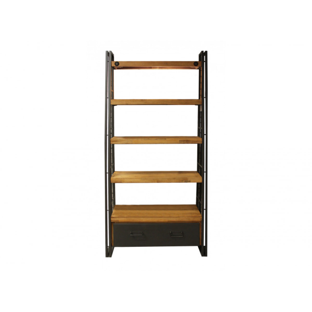 Étagère bibliothèque en bois et métal style industriel H.195cm - ATELIER